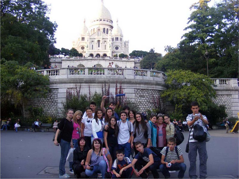 Grup Colegiul Naţional „Unirea”, catedrala Sacre-Coeur, Paris